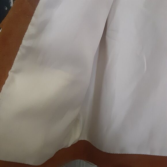 Vintage Handcrafted Mexican Leather Fringe Midriff Jacket L Snap Button NOTE - Picture 9 of 10